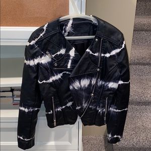BLANKNYC Black and White Leather Jacket
